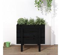 WRJENFSC Jardinière surélevée Bois Massif de pin 62x50x57 cm Noir Robustes Material für Outdoor-Nutzung, bac Potager Balcon et Jardin, jardinière Haute pour aromatiques et Fleurs