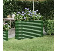 WRJENFSC Jardinière surélevée en Acier galvanisé 114x40x68 cm Vert, bac Potager extérieur Ovale Robuste pour Balcon Jardin terrasse