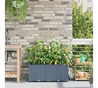 WRJENFSC Jardinière surélevée Gris Clair 80x40x37,5 cm en Acier avec Irrigation intégrée, bac Potager extérieur Moderne tressé, Forme rectangulaire pour Balcon terrasse Jardin