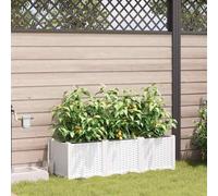 WRJENFSC Jardinière surélevée rectangulaire 120x40x37,5 cm en Acier Blanc avec système d’Irrigation intégré, Design tressé Moderne, Robuste UV pour Balcon terrasse Jardin
