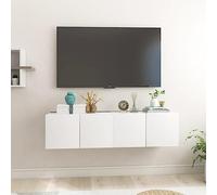 WRJENFSC Lot de 2 armoires murales blanches pour TV - 60 x 30 x 30 cm - Design moderne - Pour le rangement du salon
