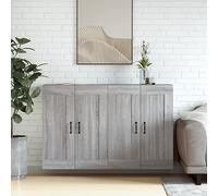 WRJENFSC Lot de 2 armoires murales en bois Sonoma gris 69,5 x 34 x 90 cm - Buffet moderne pour salon, cuisine, couloir, chambre à coucher, comme meuble haut ou meuble bas - Extensible avec matériau en
