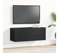 WRJENFSC Lot de 2 armoires murales pour TV - Chêne noir - 80 x 30 x 30 cm - En matériau à base de bois - Design moderne - Peu encombrant - Pour salon, TV, meuble TV, étagère