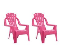 WRJENFSC Lot de 2 chaises de jardin pour enfant, en polypropylène robuste, aspect bois, 37 x 34 x 44 cm, faciles à empiler, pour l'extérieur et le balcon, à partir de 12 mois jusqu'à 25 kg
