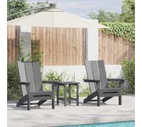 WRJENFSC Lot de 2 fauteuils Relax Adirondack Pliables Gris Clair 74,5x80,5x90 cm en Plastique Robuste Design épuré Style Moderne pour terrasse Jardin Balcon