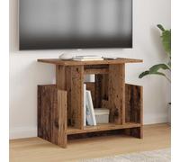 WRJENFSC Lot de 2 meubles TV bas en bois recyclé 50 x 35 x 45 cm Surface résistante aux rayures Design moderne pour salon, chambre à coucher et couloir