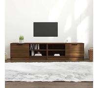 WRJENFSC Lot de 2 meubles TV bas marron chêne 80 x 35 x 36,5 cm Matériau bois avec tiroir, design moderne et robustesse pour salon, chambre à coucher et couloir