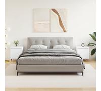 WRJENFSC Lot de 2 tables de chevet - Blanc - 40 x 30 x 50 cm - Matériau du bois avec structure en fer robuste - Design moderne et gain de place - Pour chambre à coucher, salon, couloir