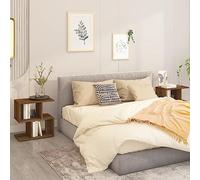 WRJENFSC Lot de 2 tables de chevet en chêne marron - 50 x 30 x 51,5 cm - En bois dérivé du bois - Tables d'appoint modernes avec compartiments ouverts - Pour chambre à coucher, salon, couloir