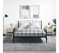 WRJENFSC Lot de 2 tables de chevet en chêne Sonoma 40 x 42 x 45 cm - Commode de chevet industrielle avec cadre en fer - Pieds réglables - Peu encombrant - Meuble de chambre à coucher pour une ambiance