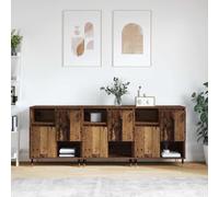 WRJENFSC Lot de 3 buffets en bois recyclé - 180 x 35 x 70 cm - Design moderne - Robuste - Avec 6 portes - Pour salon, salle à manger, couloir, chambre à coucher, bureau