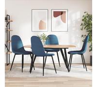 WRJENFSC Lot de 4 chaises de Salle à Manger Bleu Velours, Pied métal laqué, Assise Ergonomique 44 x 39 cm, Hauteur 48 cm, Design Moderne et Stable pour Cuisine Salon Chambre