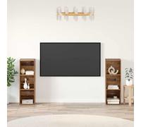 WRJENFSC Meuble TV 2 pièces en bois recyclé 107 x 35 x 37 cm - Meuble bas mural en matériau dérivé du bois rustique moderne pour salon, couloir, chambre à coucher