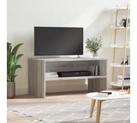 WRJENFSC Meuble TV bas gris Sonoma 80 x 40 x 40 cm en matériau dérivé du bois avec compartiment ouvert pour téléviseurs et chaînes stéréo dans le salon, robuste et durable