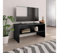 WRJENFSC Meuble TV noir 80 x 40 x 40 cm en bois avec compartiment ouvert, design moderne, robuste, pour le salon