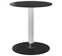 WRJENFSC Petite table basse noire 40 cm Verre trempé avec tube en aluminium Table d'appoint moderne stable durable pour salon chambre à coucher