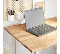 WRJENFSC Planche Bureau chêne Massif 100×80×2,5 cm, Plateau Non traité pour Plan de Travail Bureau, Salle à Manger ou Cuisine, Design rectangulaire