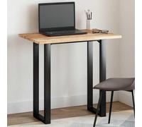 WRJENFSC Plateau de table en bois massif 80 x 50 x 2 cm en bois d'acacia non traité - Plan de travail rectangulaire pour cuisine, table à manger, table basse, table de bistro, balcon en plein air