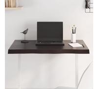 WRJENFSC Plateau de Table en chêne Massif Marron foncé 80 x 40 cm, épaisseur 2-4 cm Finition foncée Bord Vif, Robuste Plan de Travail pour Bureau Cuisine ou Salle à Manger