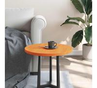 WRJENFSC Plateau de table rond 50 cm en pin massif marron ciré 2,5 cm d'épaisseur robuste et durable pour cuisine, table de bistro, extérieur, salon, balcon