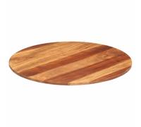 WRJENFSC Plateau de table rond en acacia - 70 cm - Bois massif - 15 à 16 mm - Durable - Pour cuisine, balcon, table de bistro, extérieur et intérieur