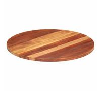 WRJENFSC Plateau de table rond en acacia 70 cm - Bois massif 25-27 mm - Marron miel - Plateau en bois comme plateau de table à manger ou plan de travail de cuisine avec charme rustique pour salon