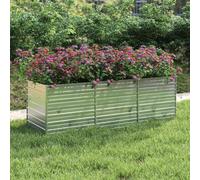 WRJENFSC Potager surélevé 240x80x77 cm Acier galvanisé argenté bac Potager extérieur Robuste et Ouvert jardinière Haute pour Balcon Jardin Patio