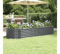 WRJENFSC Potager surélevé Anthracite en Acier galvanisé 224x80x36 cm jardinière Haute Ovale Robuste et résistante au Climat pour Balcon Potager extérieur