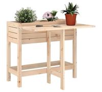 WRJENFSC Potager surélevé Jardinière avec Dessus de Table Pliable en Bois de pin Massif 84 x 73 x 75 cm Bac Potager extérieur jardinière Haute Facile à Monter pour Balcon terrasse et Petit Jardin