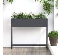 WRJENFSC Potager Surélevé Jardinière Rectangulaire Anthracite 100 x 26 x 82 cm Acier Moderne Résistante UV pour Jardin Terrasse ou Balcon