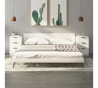 WRJENFSC Set de 2 Tables de Chevet en Bois d'ingénierie Blanc 40x36x65 cm, 3 tiroirs spacieux, Design Moderne idéal pour Chambre ou Salon