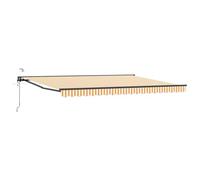 WRJENFSC Store électrique - 4 x 3 m - Bras articulé - Avec télécommande et manivelle - Robuste - Semi-cassette - Pour terrasse et jardin - Cadre en aluminium - Jaune/blanc/anthracite