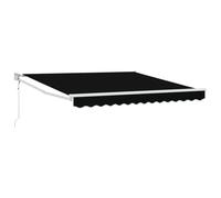 WRJENFSC Store rétractable - 350 x 250 cm - Noir - Bras articulé - Avec télécommande - Robuste - En polyester et aluminium - Pour jardin, balcon et terrasse
