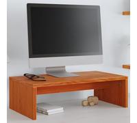 WRJENFSC Support de moniteur en bois massif de pin marron cire, 50 x 27 x 15 cm, design fin, rehausseur pour téléviseurs, moniteurs, multimédia, bureau, salon
