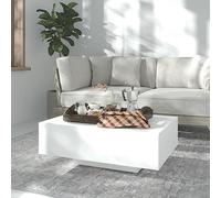WRJENFSC Table basse blanche - 85 x 55 x 31 cm - En bois - Design moderne - Pour salon