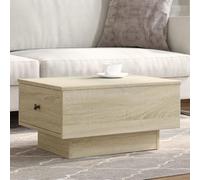 WRJENFSC Table basse d'appoint en bois de chêne Sonoma 60 x 45 x 31 cm avec bouton en métal, plateau de table stable et espace de rangement pratique pour le salon
