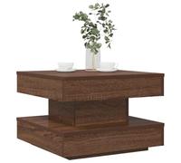 WRJENFSC Table basse pivotante à 360 ° - Aspect chêne - 50 x 50 x 34,5 cm - Avec espace de rangement - Table de salon moderne pour votre maison