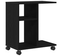 WRJENFSC Table d'appoint avec roulettes aspect chêne noir 50 x 30 x 55 cm