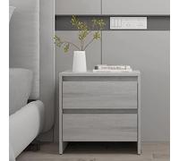 WRJENFSC Table de chevet en bois - Design moderne - 2 tiroirs - Construction robuste et durable - Pour chambre à coucher, salon, couloir - Gris Sonoma - 45 x 34,5 x 44,5 cm