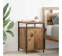 WRJENFSC Table de chevet en bois recyclé - 40 x 42 x 60 cm - Avec porte et étagère - Table d'appoint moderne en bois - Poignées en métal - Petite commode de chevet étroite pour chambre à coucher