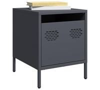 WRJENFSC Table de Chevet Industrielle Acier Anthracite 35 x 39 x 43,5 cm avec tiroir, Stable Rangement près du lit ou Bureau Salon pour Chambre et décor Moderne