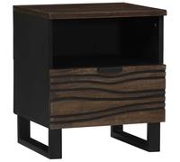 WRJENFSC Table de Chevet Noyer 40 x 33 x 46 cm en Bois de manguier Massif avec tiroir et étagère Modernes Design Robustes et durables pour Chambre Salon et Bureau
