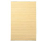 WRJENFSC Tapis en bambou 100 x 160 cm - Couleur naturelle - Design moderne - Robuste et antidérapant - Pour salon, chambre à coucher, salle à manger