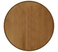 WRJENFSC Tapis rond 100 cm en bambou marron design moderne robuste et durable avec dessous antidérapant pour salon, chambre à coucher, salle à manger
