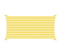 WRJENFSC Voile d'ombrage à angle droit - 4 x 2 m - En polyester Oxford - Protection contre le vent - Pour terrasse, jardin, balcon, pique-nique - Rayures jaunes et blanches - Avec 4 cordes et anneaux