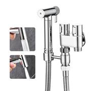 WRKMH Kit Douchette WC, Laiton Douchette Toilette Chromé Un Entré et Deux Sortis Douchette WC Kit Complet avec Pulvérisateur de Bidet à 2 Fonctions, 1.2m Tuyau de Douche, Douchette Hygiénique pour WC