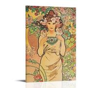 WRLIFWJXU Alphonse MuchaPoster sur toile Peinture à l'huile Peinture décorative Art Poster à suspendre pour la maison, le salon, la chambre à coucher, la salle à manger, 20 x 30 cm, style cadre