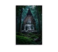 WRLIFWJXU Bouddha dans la nature Poster sur toile peinture à l'huile peinture décorative art poster suspendu peinture maison salon chambre salle à manger 40 x 60 cm style sans cadre