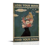 WRLIFWJXU Lose Your Mind Find Your SoulPoster Toile Peinture à l'huile Peinture décorative Art Poster Suspendu Peinture Maison Salon Chambre Salle à manger 20 x 30 cm Style cadre