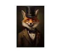 WRLIFWJXU Portrait of FoxPoster Toile Peinture à l'huile Peinture décorative Art Poster Peinture à suspendre Maison Salon Chambre à coucher Salle à manger 40 x 60 cm Sans cadre